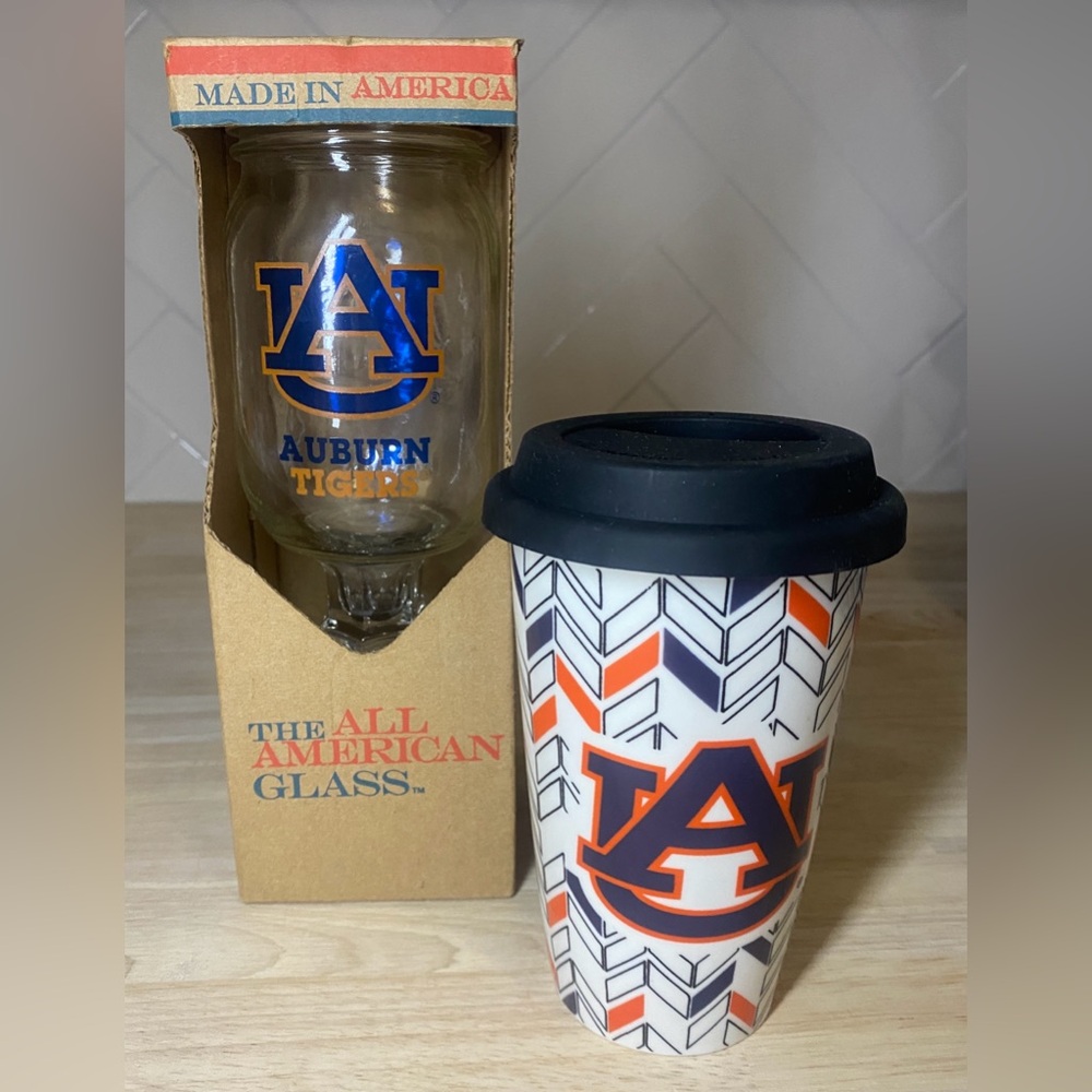 Auburn Tigers Team Sports America Auburn Ceramic Mug & Mason Jar Glass Licensed